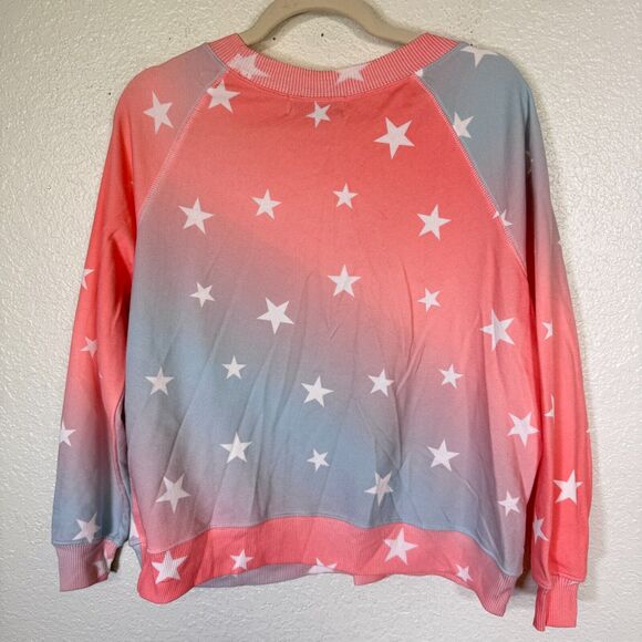 Wildfox Sommers Sweatshirt Womens XS Star Spangled Ombre Pastel Sweater NEW - Picture 2 of 9